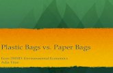 Plastic Bags vs. Paper Bags€¦ · Uses less natural resource in the production process than that of paper bags Harmful to wildlife and environment Depletes natural resources Contaminates