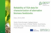 Reliability of TGA data for characterization of ...5 01.02.2020 Introduction – TGA round robin 0 50 100 150 200 250 300 Cellulose Hemicellulose Lignin) [16] Quan et al. 2016 (FWO)