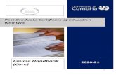 Post Graduate Certificate of Education with QTS€¦ · Post Graduate Certificate of Education with QTS 2020-21 Course Handbook (Core) The University of Cumbria. 1 . Contents Page