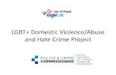 LGBT+ Domestic Violence/Abuse and Hate Crime Project€¦ · LGBT+ Domestic Abuse and Hate crime • One to one support & advice • Historic and current situations • Connection