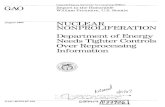 RCED-87-150 Nuclear Nonproliferation: Department of ...August 1987 NUCLEAR NONPROLIFERATION Department of Energy Needs Tighter Controls Over Reprocessing Information GAO/RCED-87-150