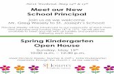 Meet our New School Principal … · Open House Sunday, May 15th 10:00 a.m. – 12:30 p.m. Meet Principal Wesely, teacher & staff • Enter Kindergarten classrooms through the church