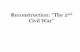 Reconstruction: “The 2 Civil War” · mule”) Johnson’s Plan for Reconstruction ... Offered amnesty upon simple oath to all except Confederate civil and military officers and