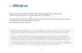 Recommended offer for Shire plc by Takeda Pharmaceutical ......2018/11/22  · At a glance: Actions You May Need to Take All 8 4. Overview of the Acquisition All 9 – 10 5. Key dates
