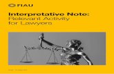 Interpretative Note: Relevant Activity for Lawyers · Lawyers become subject persons once they provide a service that falls within the definition of a relevant activity. However,