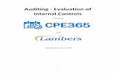 Auditing - Evaluation of Internal Controls · i Auditing - Evaluation of Internal Controls Presented by And Publication Date: June 16, 2020