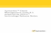 Symantec Client Management Suite 8.1 powered by Altiris ... · Table 1-1 Components of Client Management Suite(continued) Component Link to User Guide SymantecWorkflowSolution DOC9625