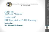 Lecture #3 BJT Transistors & DC Biasing Shoubra... · 2014. 11. 13. · • Voltage-divider bias configuration. • DC components of the voltage-divider configuration. J-601-4 l-a.