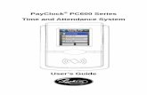 PayClock PC600 Series Time and Attendance System Model PC600 · • Two Operating Modes - The terminal is functional with Live Sync enabled (online) or Live Sync disabled (offline).