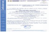 Certificazione UNI EN 15129:2009 anti seismic devices · de cert Page. 1/1 8th June 2018 ECON CERT s.r.t. Director Executiv This 9ex IS o alid together with the certificate of co