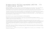 February FCA Update 2019 - 11 February 2019...February FCA Update 2019 - 11 February 2019 STOP PRESS – the final report of the banking Royal Commission was released on Monday last