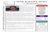 WISE BAPTIST NEWS November 26,2013.pdfLeigh Clark. Dear friends, Rev. Mike Winters Pastor Minister of Music & Youth Dr. Ray Jones, Jr. Pastor Emeritus WISE BAPTIST NEWS A PUBLICATION