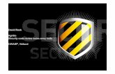 David Rook Agnitio Security code review swiss army knife ...• Senior Security consultant, Sogeti Nederland BV, Nederland CISSP, OSCP, ASS and someotheracronyms ... • Structured,
