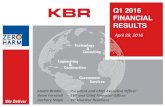 Q1 2016 FINANCIAL RESULTS · 2019. 3. 5. · Consolidated Results: Q1 2016 vs Q1 2015 Commentary Revenues reflect deconsolidation of B&R Industrial Services business (was $126M in