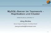 MySQL-Server im Teamwork - Replikation und Cluster · MySQL-Server im Teamwork - Replikation und Cluster DOAG-Konferenz, 2015-Nov-17 ... Filterung (nach DB oder Tabelle) ist möglich.