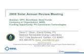 2008 Solar Annual Review Meeting - NREL · PV Conversion Technologies; Session: OPV, Sensitized, Seed Funds. 2008 Solar Annual Review Meeting (Presentation) Author: Scott Stephens