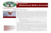 Council Newsletter Richmond Shire Council...Richmond Pony Club Grounds Narelle Shaw 0427 413 342 CON-FIRMED 9 July Richmond Tiger Junior Rugby League Home Game Charlie Wehlow Oval