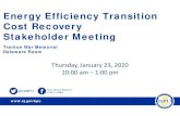 Energy Efficiency Transition Cost Recovery Stakeholder Meeting Meeting Posting… · Current EE Cost Recovery • N.J.S.A. 48:3-98.1 › Utilities file annual cost recovery petitions