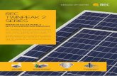 rec TwinPeak 2 Series - phonixtagenergi.dk · REC TwinPeak 2 Series solar panels feature an innovative design with high panel efficiency and power output, enabling customers to get