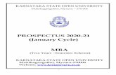 Karnataka State Open University - PROSPECTUS 2020-21 (January … · 2019. 12. 24. · 1 KARNATAKA STATE OPEN UNIVERSITY Mukthagangothri, Mysuru – 570 006 PROSPECTUS 2020-21 (January