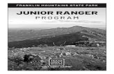 Franklin Mountains State Park Junior Ranger Program · Welcome to Franklin Mountains State Park! You are about to explore a place that is near and dear to our hearts, and we hope