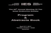 The 40 Annual Meeting Of The Israel Endocrine Society · הדוגא ה IES ISRAEL תילארשיה ENDOCRINE היגולונירקודנאל SOCIETY The 40th Annual Meeting Of The