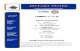 ROTARY NOTES - clubrunner.blob.core.windows.netclubrunner.blob.core.windows.net/00000003640/en-ca/... · 2/17/2016  · Rotary Club of Warren February 17, 2016 Member Assignments