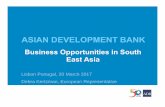 Business Opportunities in South East Asia · MYA: Development of Urban Services in Mandalay ($150m) in 2019 PHI: Flood Management ($400m) in 2018 VIE: Urban Climate Change Resilience