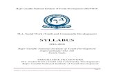 SYLLABUSPage 1 Syllabus, M.A in Social Work (Youth and Community Development) Sl.No Components of programme No of courses No. of courses (x) credits Total Credits 1 Foundation courses