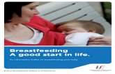 Breastfeeding A good start in life. - HSE.ie · Some mums like to use a pillow under their elbow for support. Some mums find it comfortable to move their hips and bottom towards the