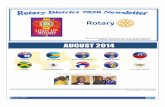 Rotary International President, Gary C.K. Huang (Taiwan ...... · Let’s Light up Rotary in 2014-15! Paul Brown, District 7020 Governor (2014-15) August 2014 Page 4 PHOTOS FROM INSTALLATION