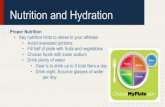 Nutrition and Hydration - SportsEngine...Proper Hydration: • Inadequate hydration can have significant effects on athlete’s performance • Increased risk of heat illness in dehydrated