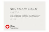 NHS finances outside the EU slidepack - Health Foundation · 2020. 8. 27. · NHS funding gap scenarios July 2016 NHS finances outside the EU Funding gap in 2019/20 (£bn, 2016/17
