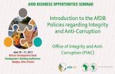 Introduction to the AfDB Policies regarding Integrity and ... - AfDB BO… · Project Integrity Reviews Investigation results reveal that addressing red flags in project implementation