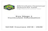 Key Stage 4 Curriculum Information · This booklet describes the curriculum, based on the National Curriculum (NC) at Key Stage 4 (KS4) as it is followed by our pupils. We hope you
