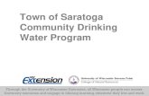 Town of Greenbush Community Drinking Water Program · Town of Saratoga Community Drinking Water Program Through the University of Wisconsin-Extension, all Wisconsin people can access
