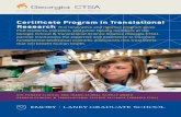 Certificate Program in Translational Researchgeorgiactsa.org/documents/training/CPTRBrochure2019.pdf · 2020. 9. 18. · Certificate Program in Translational Research This innovative