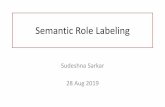 Semantic Role Labeling - cse.iitkgp.ac.incse.iitkgp.ac.in/~sudeshna/courses/NLP19/SRL-29-Aug-19.pdf · Supervised Semantic Role Labeling • Train a classifier that for each predicate: