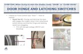 DOOR HINGE AND LATCHING SWITCHES - Dexter · 4) Close the door of the machine to check the hinge switch. 2 to 3 inches before door gasket seats at the tub, the flat point located