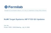 NuMI Target Systems AIP Updates - web.fnal.gov...Jul 09, 2020  · has been set for 777 kW By the time when the 1MW Horn 1 PH1-05 is installed, NuMI neutrino beamline system will be