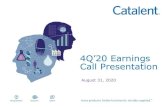 Earnings Call 4Q20 Presentation YTD · This presentation contains both historical and forward-looking statements. All statements other than statements of historical fact are, or may