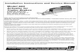 Installation Instructions and Service Manual9. The actuator is designed for use with Free-Backing trailer brakes. To block braking action, (in order to back up) with other types of