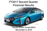 FY2017 Second Quarter Financial Results...FY2017 Second Quarter Financial Results Toyota Motor Corporation November 8, 2016 PRIUS PHV 2 Cautionary Statement with Respect to Forward
