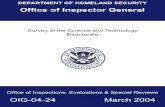 Office of Inspector General - United States Department of ... · and (2) detecting, preventing, protecting against, and responding to terrorist attacks. In addition to its research