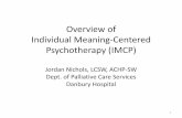 Overview of Meaning-Centered Psychotherapy (MCP)•Based on the work of Viktor Frankl •Life has meaning and never ceases to have meaning •Will to meaning – The need to find meaning