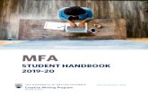 MFA Handbook 2020 - March 24 - Creative Writing...MFA Program Completion Requirements The MFA program of study is comprised of coursework and thesis. A total of 36 credits are required