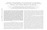 Stable Throughput of Cooperative Cognitive Networks with ... · 1 Stable Throughput of Cooperative Cognitive Networks with Energy Harvesting: Finite Relay Buffer and Finite Battery