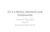 C1 1.1 Atoms, Elements and Compoundsbioteacher.weebly.com/uploads/9/9/1/9/9919780/wk_5...Title: Atoms, Elements and Compounds •Objectives: describe atom structure, the periodic table