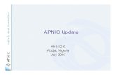 APNIC Update - AfriNIC 6 · 03/05/2007  · APNIC Update AfriNIC 6 Abuja, Nigeria May 2007. 2 APNIC Survey 2007. 3 APNIC Surveys • Three surveys previously ...