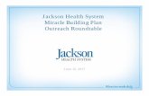 Jackson Health System Miracle Building Plan Outreach ... · Outreach Roundtable June 15, 2017. $1.5 billion Expanded Footprint Improved Patient Experience World-Class Facilities Innovative,
